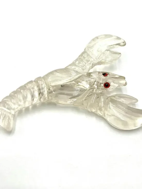 Clear Lucite Lobster/Crawfish Brooch - Picture 7 of 7